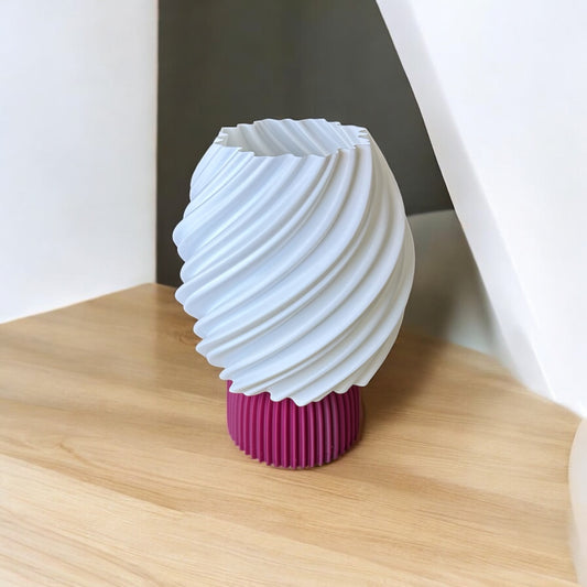 Spiral Tasarım Masa Lambası – Eflatun Tabanlı | Kabuk Factory Tasarımı