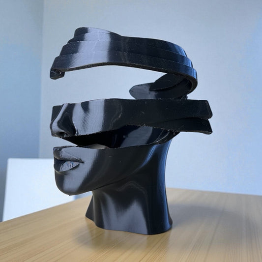 Parçalanmış Soyut Yüz Heykeli – Modern Sanat Dekoratif Büst | Minimal Masa Üstü Obje | Kabuk Factory Tasarımı
