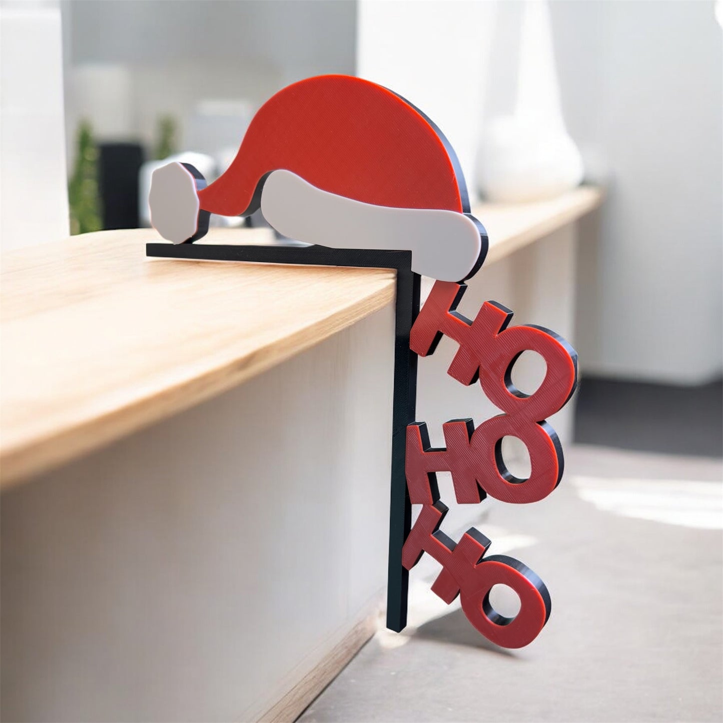 🎄 Noel Temalı Ho Ho Ho Çerçeve Köşe Aksesuarı – 3D Baskı | Kabuk Factory Tasarımı