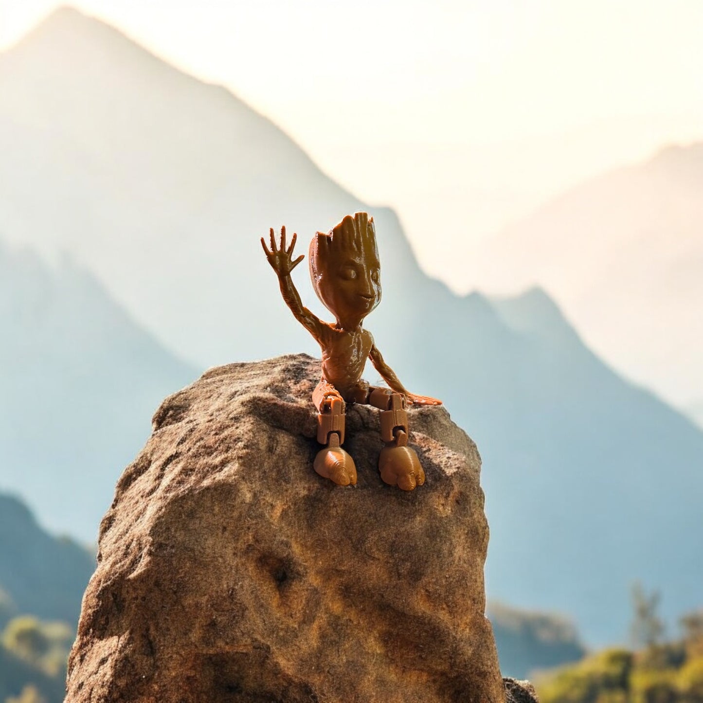 Oynar Bacaklı Baby Groot Figürü Dekoratif Obje | Kabuk Factory Tasarımı