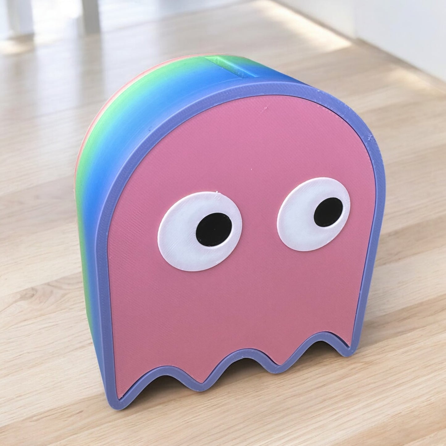 Pac-Man Tarzı Hayalet Kumbara - Gökkuşağı (Rainbow) | Kabuk Factory Tasarımı