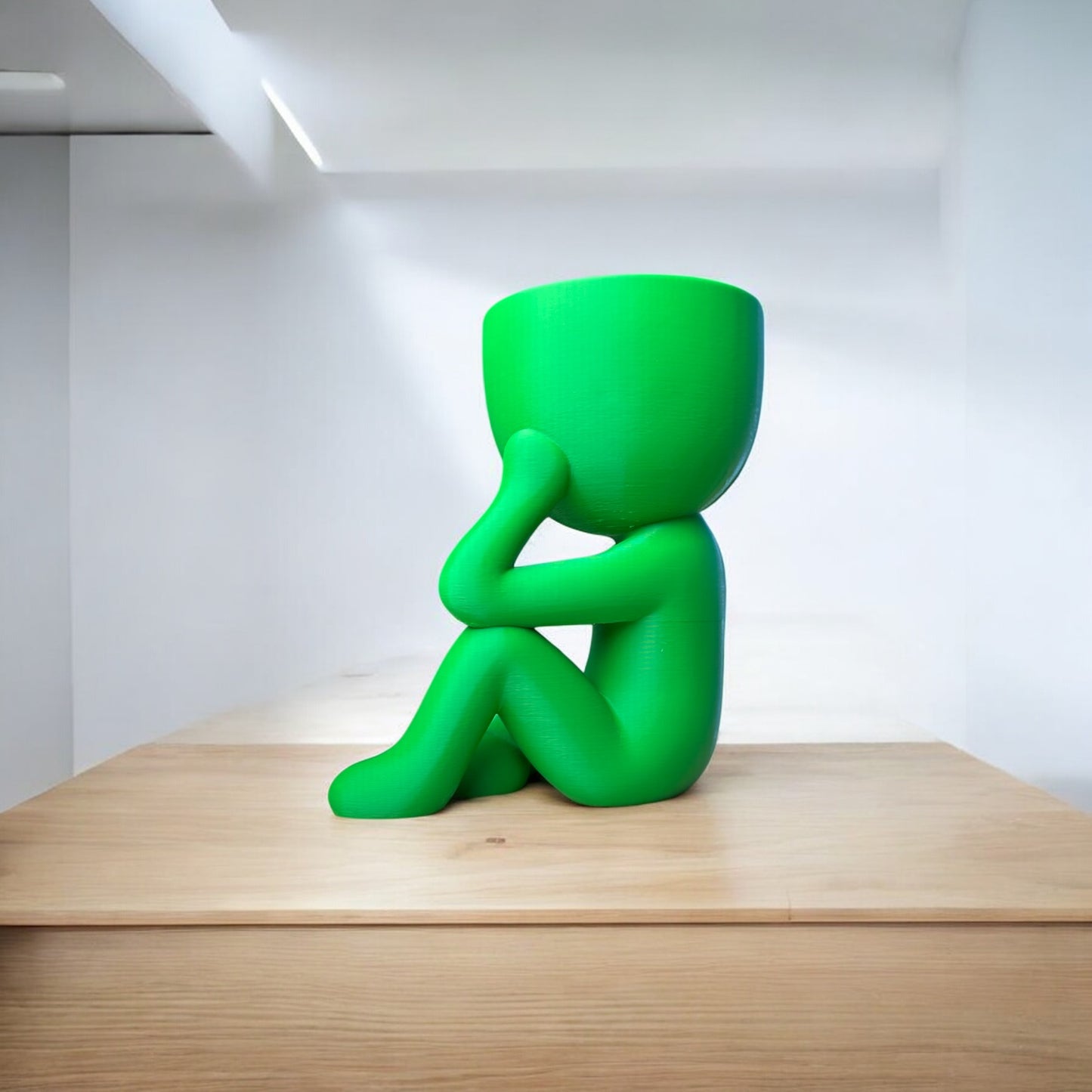 Düşünen Adam Saksı | Dekoratif Figür Saksı | Kabuk Factory Tasarımı