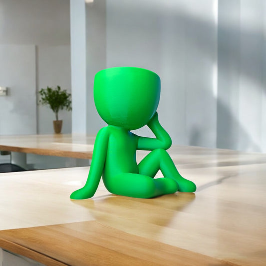 Düşünen Adam Saksı | Dekoratif Figür Saksı | Kabuk Factory Tasarımı