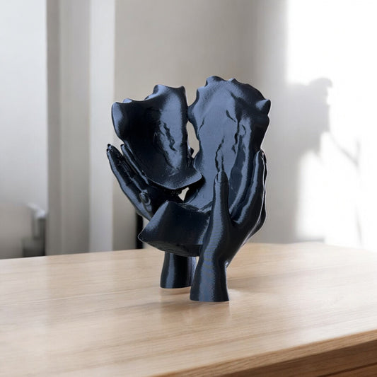 Yüz ve Eller Heykel Biblo - Aşkın Izleri | Kabuk Factory Tasarımı