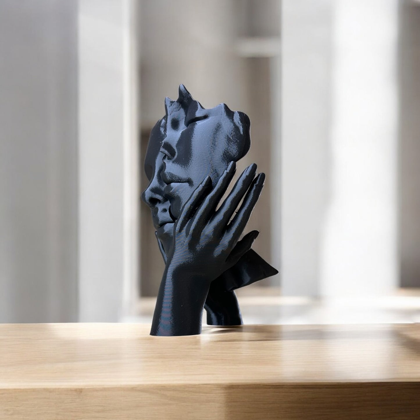 Yüz ve Eller Heykel Biblo - Aşkın Izleri | Kabuk Factory Tasarımı