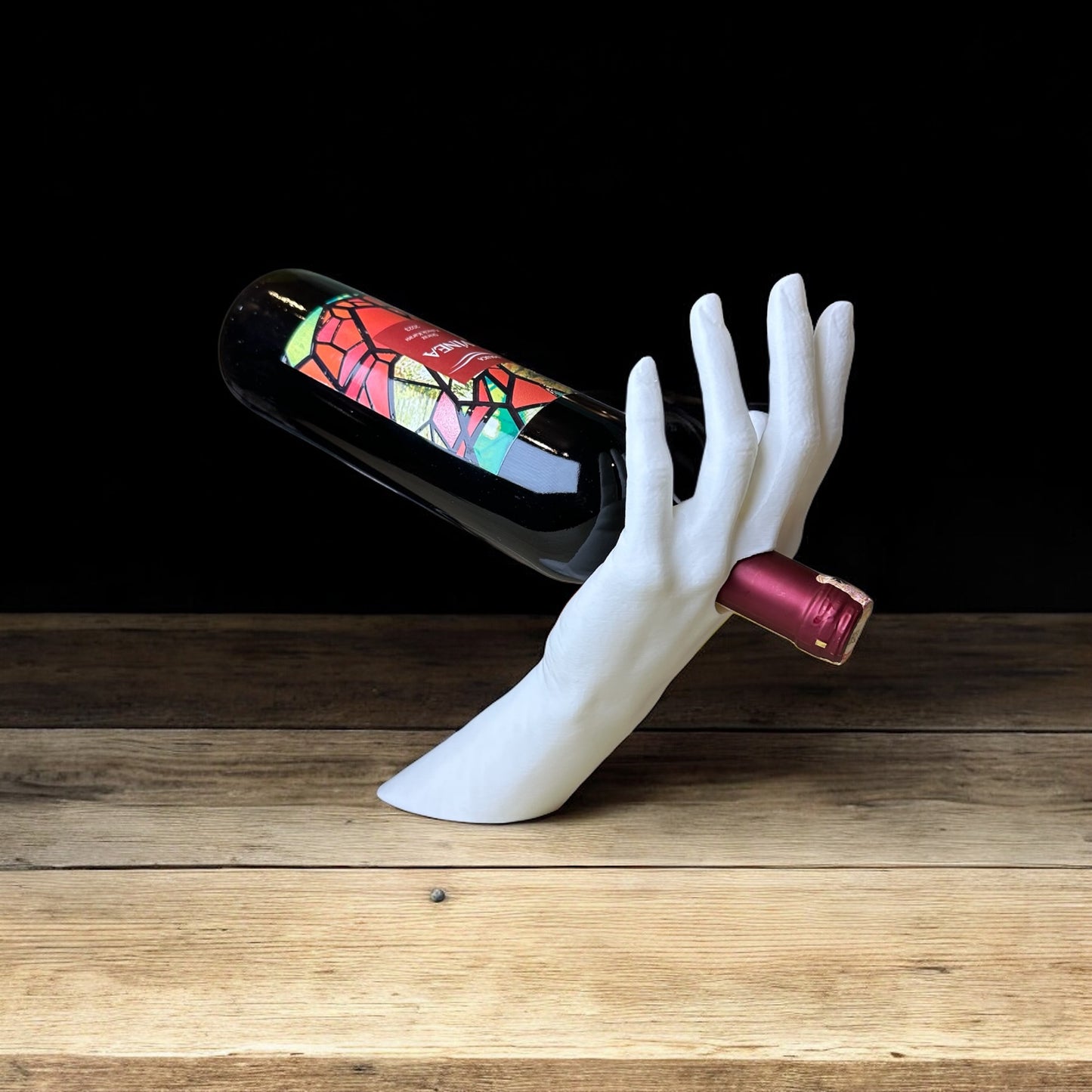 Şarap Şişesi Tutucu Stand - El Tasarımlı | Kabuk Factory Tasarımı