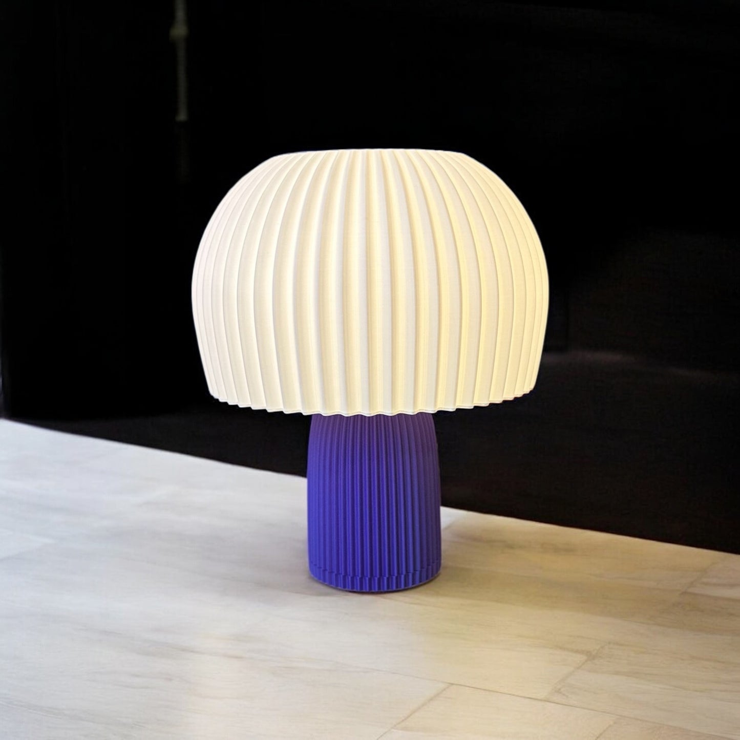 Masa Lambası Modern Spiral Mantar – Mor Tabanlı Tasarım Abajur | Kabuk Factory Tasarımı