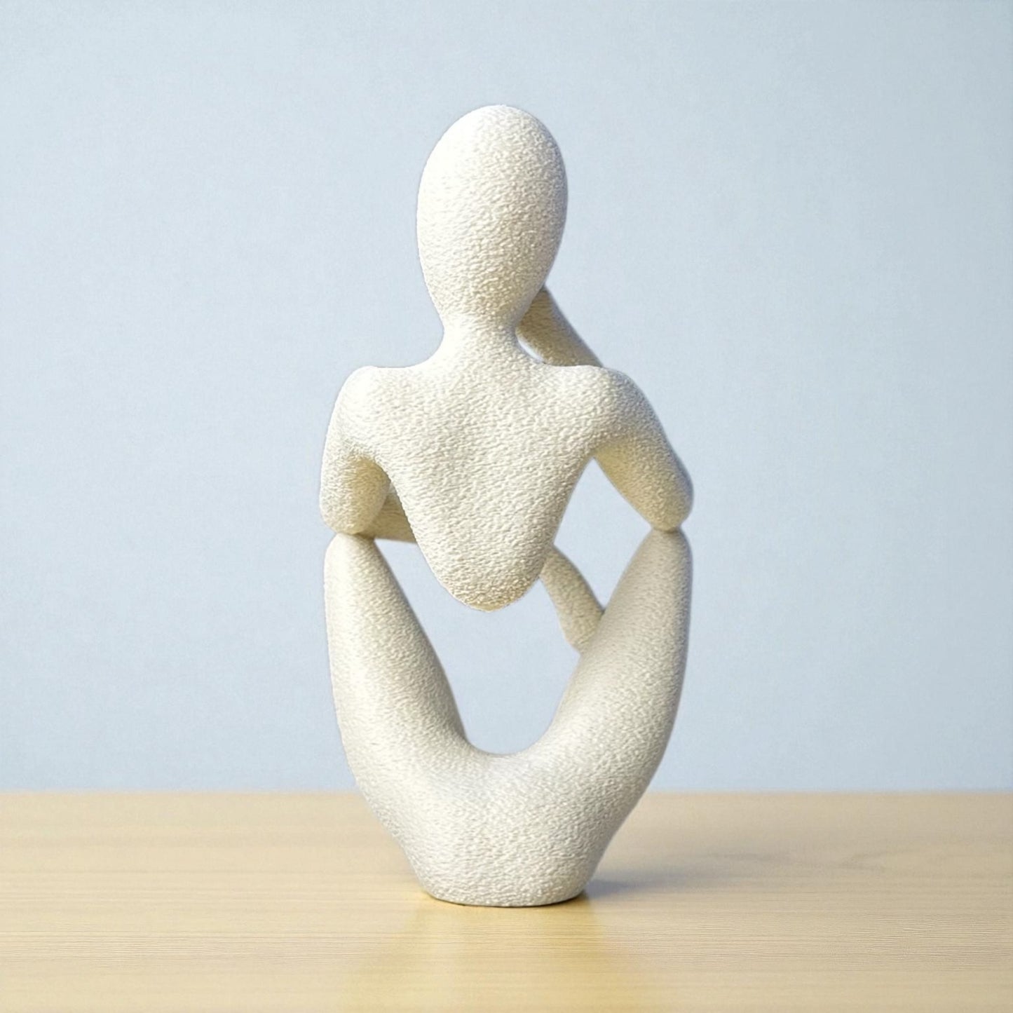 Minimal Düşünen Figür Heykel – Modern Dekoratif Obje | Pürüzlü Doku | Kabuk Factory Tasarımı