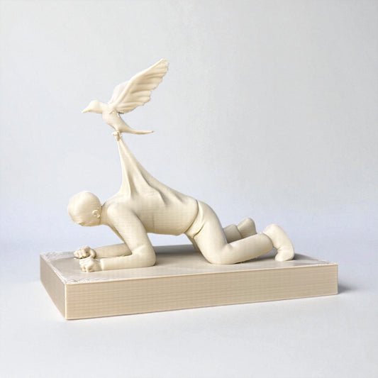 “Özgürlüğe Uçuş” Heykel – Modern Sanat Dekoratif Obje | Kabuk Factory Tasarımı
