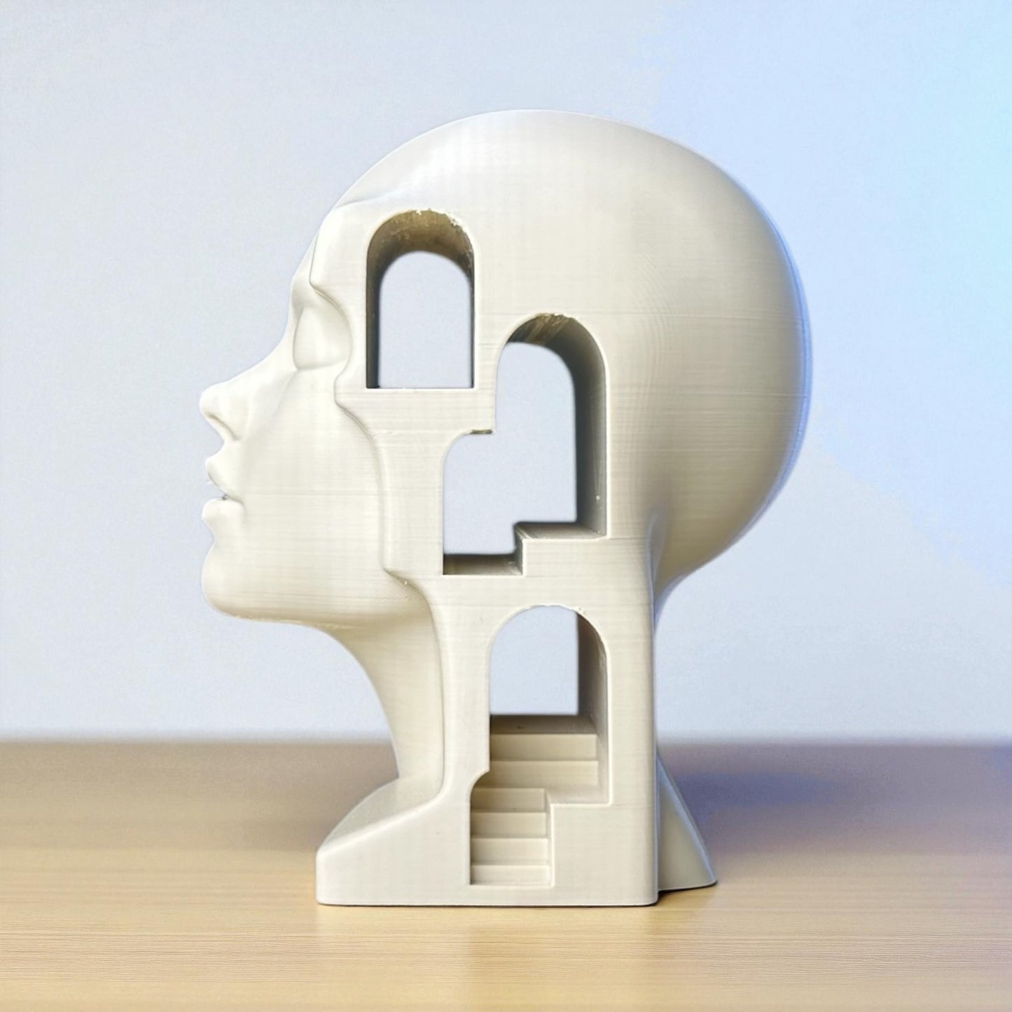 “Zihnin Katmanları” Heykel – Modern Sanat Dekoratif Büst | Kabuk Factory Tasarımı