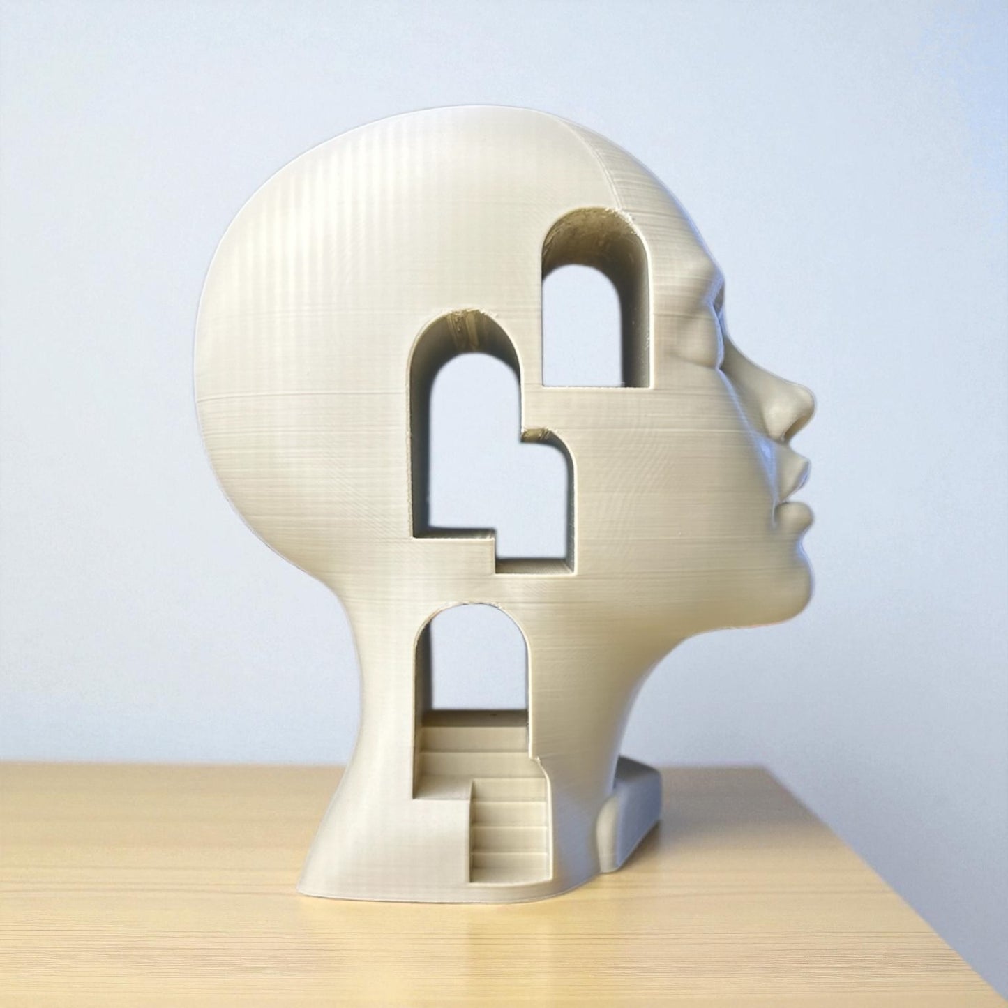 “Zihnin Katmanları” Heykel – Modern Sanat Dekoratif Büst | Kabuk Factory Tasarımı