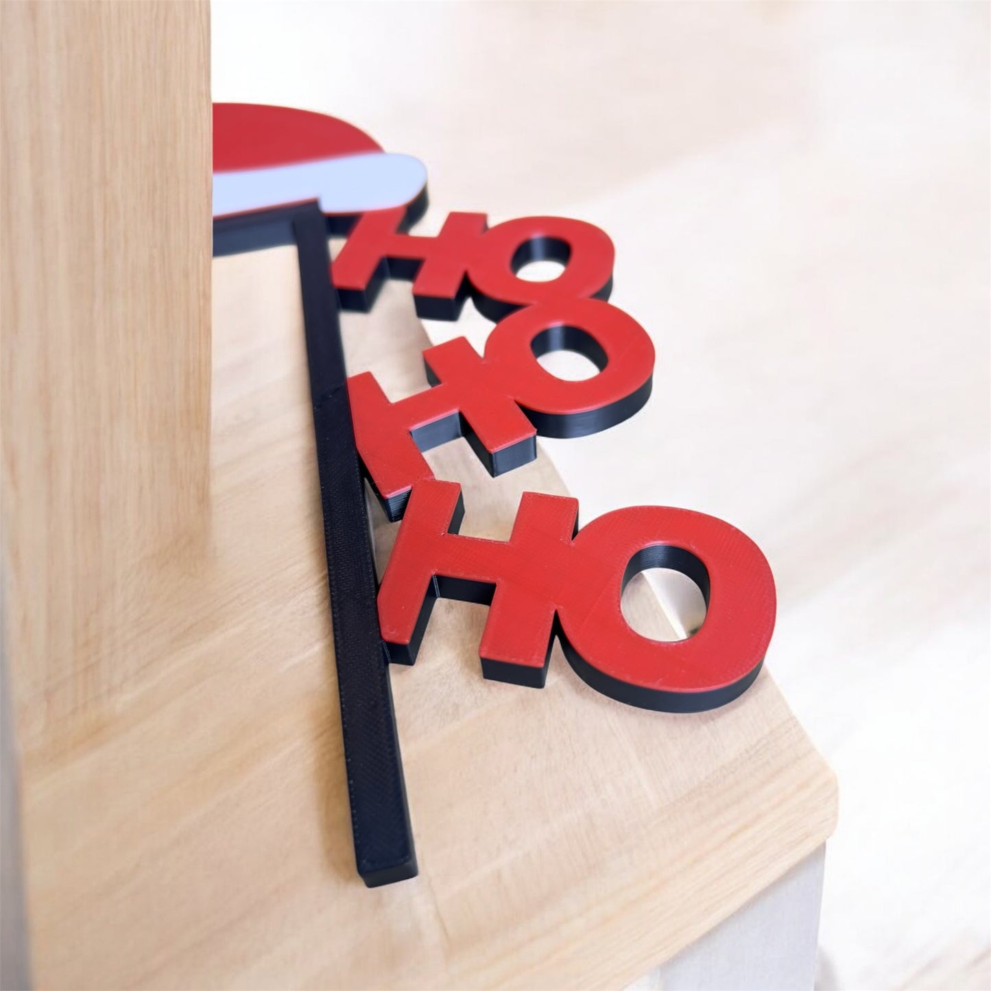 🎄 Noel Temalı Ho Ho Ho Çerçeve Köşe Aksesuarı – 3D Baskı | Kabuk Factory Tasarımı